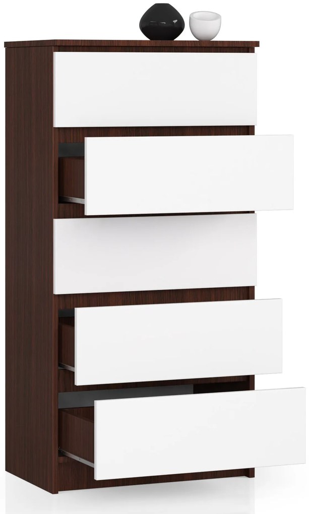 Komoda Kadir TYP3 (wenge + biela). Akcia -15%. Vlastná spoľahlivá doprava až k Vám domov. 1068857