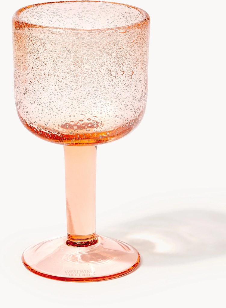 Ručne fúkané poháre na víno so vzduchovými bublinkami Hippolyte, 4 ks