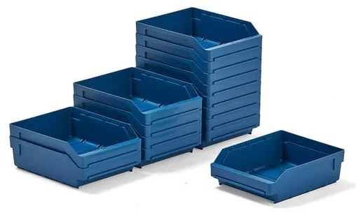 Plastové boxy na súčiastky REACH, 300x240x95 mm, 15 ks, modré