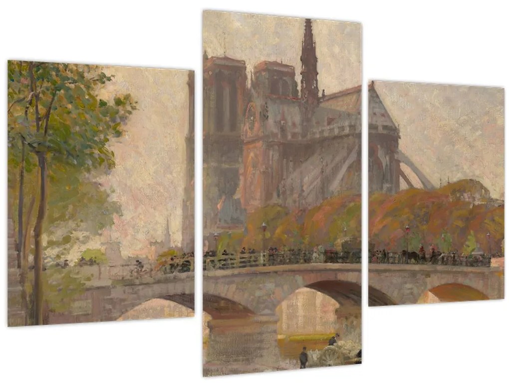 Obraz - Robert William Vonnoh, Notre Dame de Paris, reprodukcia (90x60 cm)