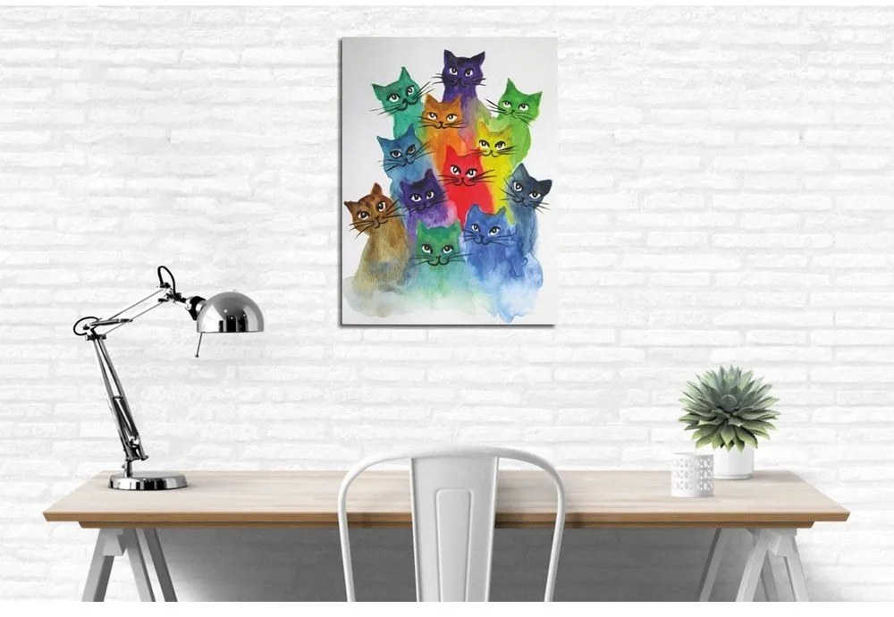 Obraz na plátne Happy Cats, 30 × 40 cm