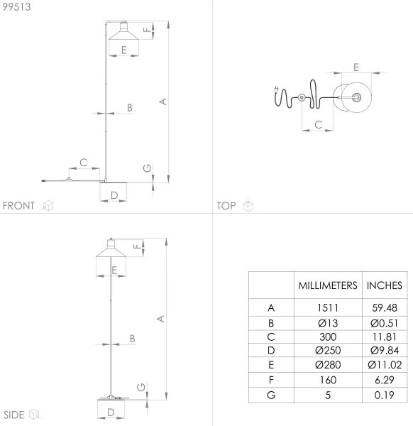 Eglo 99513 - Stojacia lampa ABREOSA 1xE27/28W/230V