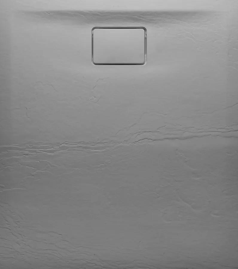 SAPHO - ACORA sprchová vanička,litý mramor,obdĺžnik 120x90x3,5cm,šedá,dekor kameň (AC025)
