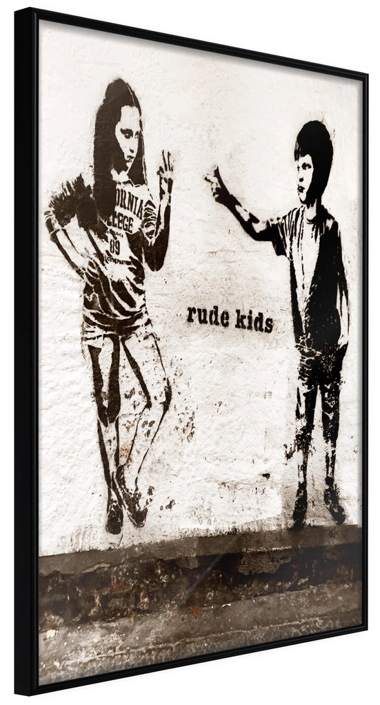 Artgeist Plagát - Rude Kids [Poster] Veľkosť: 30x45, Verzia: Zlatý rám s passe-partout