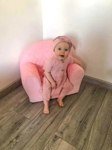 NEW BABY Detské kresielko z Velvet New Baby Obláčiky ružové