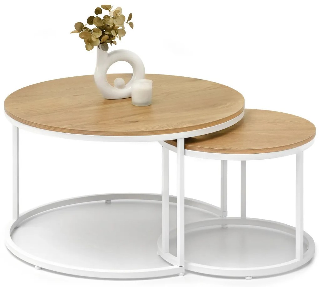 Konferenčný stolík Klara (dub + biela). Akcia -16%. Vlastná spoľahlivá doprava až k Vám domov. 1111627
