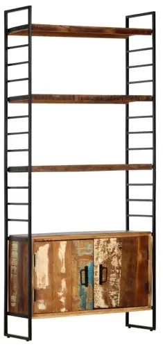 vidaXL 4-poschodová knižnica 80x30x180 cm recyklovaný masív-