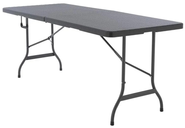 Garthen skladací prenosný stôl 180 x 75 x 70 cm antracitový