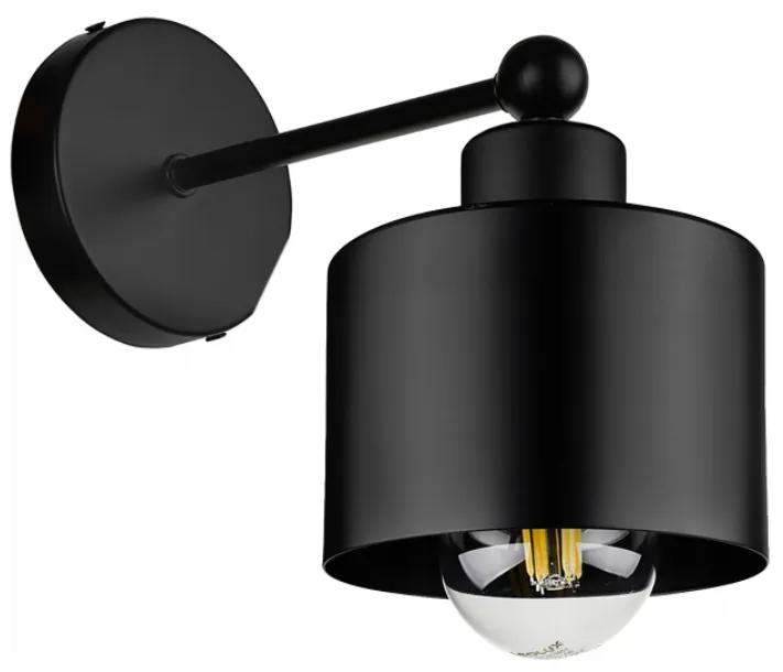 BERGE Nástenná lampa - kinkiet - KUBEK - E27 - čierny