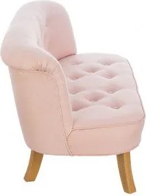 Detská sedačka ľanová púdrovo ružová 17 cm a 25 cm Drevo