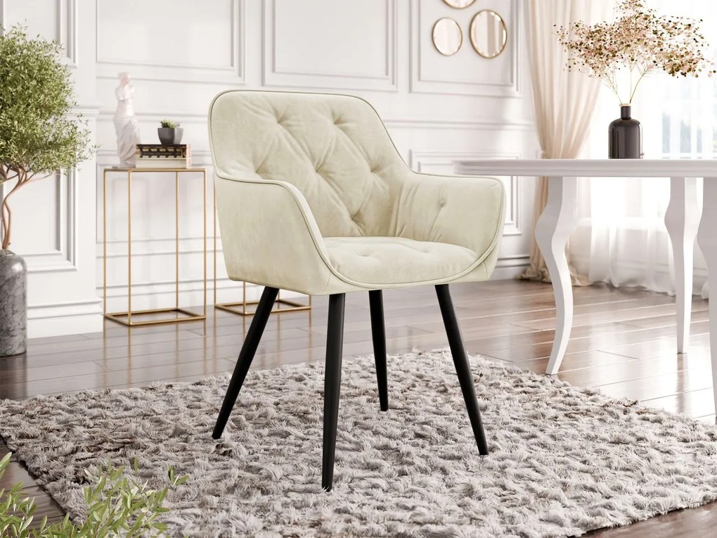 Zamatová jedálenská stolička Alonax, Dostupné poťahy: Magic Velvet 2258, Farby: čierna