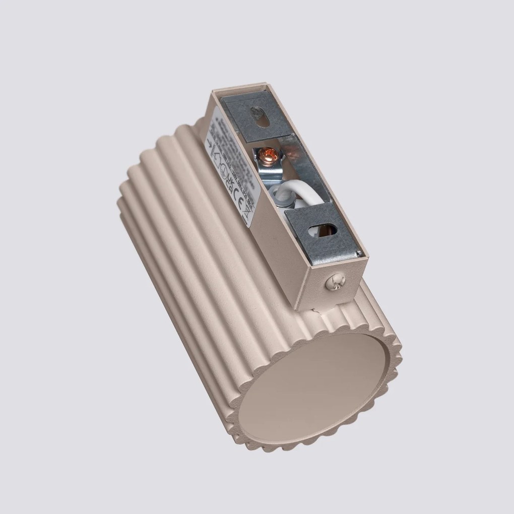 Nástenné svietidlo Karbon, 1x tmavobéžové hliníkové tienidlo, (10 cm)