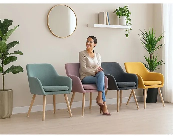 Autronic BONTEC Jedálenská stolička, modrá, látka, AK-310 BLUE2 Farba: Žltá