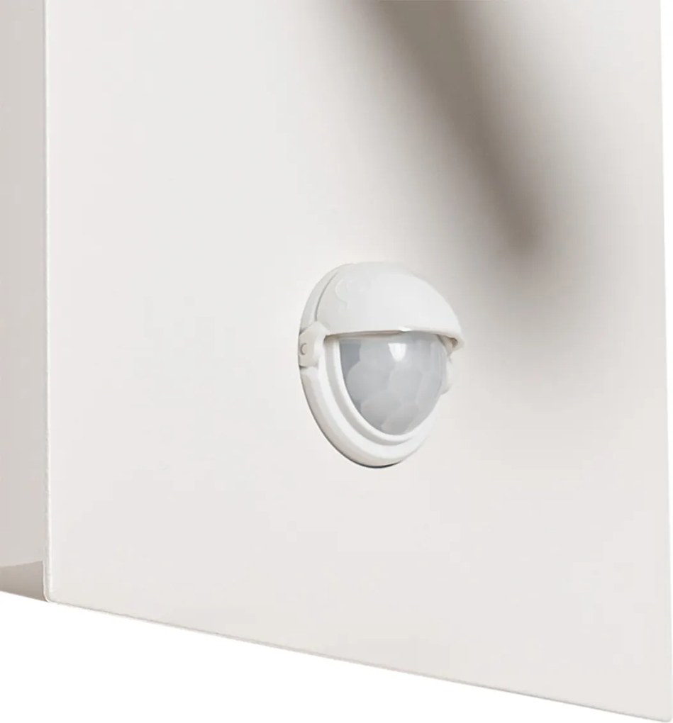 Vonkajšie nástenné svietidlo biele vrátane LED IP54 snímač pohybu - Simon