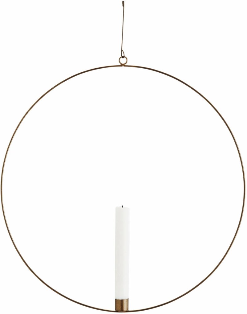 MADAM STOLTZ Závesný kruh na dekorovanie so svietnikom 40 cm