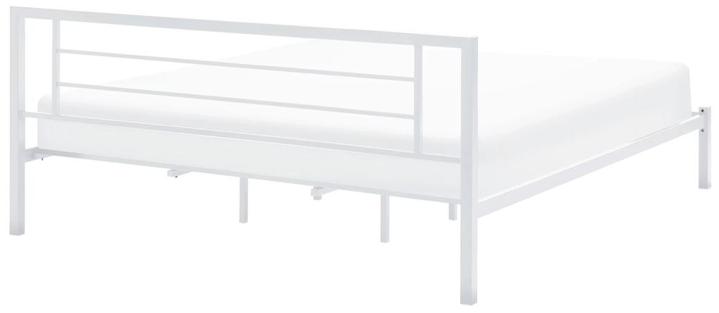 Biela kovová posteľ s rámom CUSSET 180x200 cm Beliani
