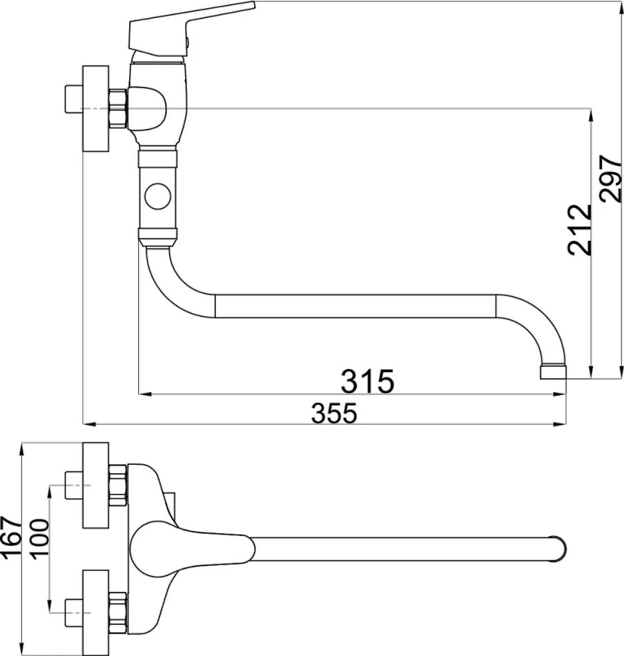 Novaservis Titania Iris New, paneláková batéria bez sprchy 100 mm chrómová, chrómová, 94475/1,0