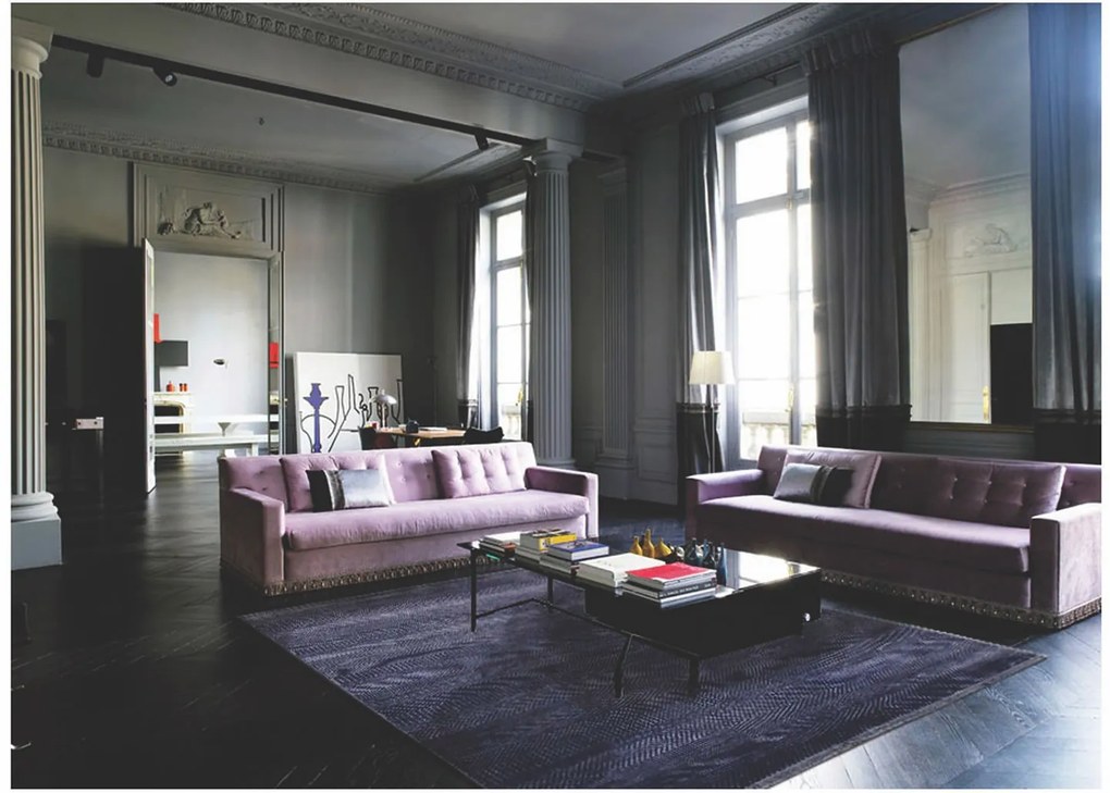 Diamond Carpets India, Ručne viazaný kusový koberec Diamond DC-MCN Lilac / silver (overdye), 120x170, fialová, chodba / predsieň