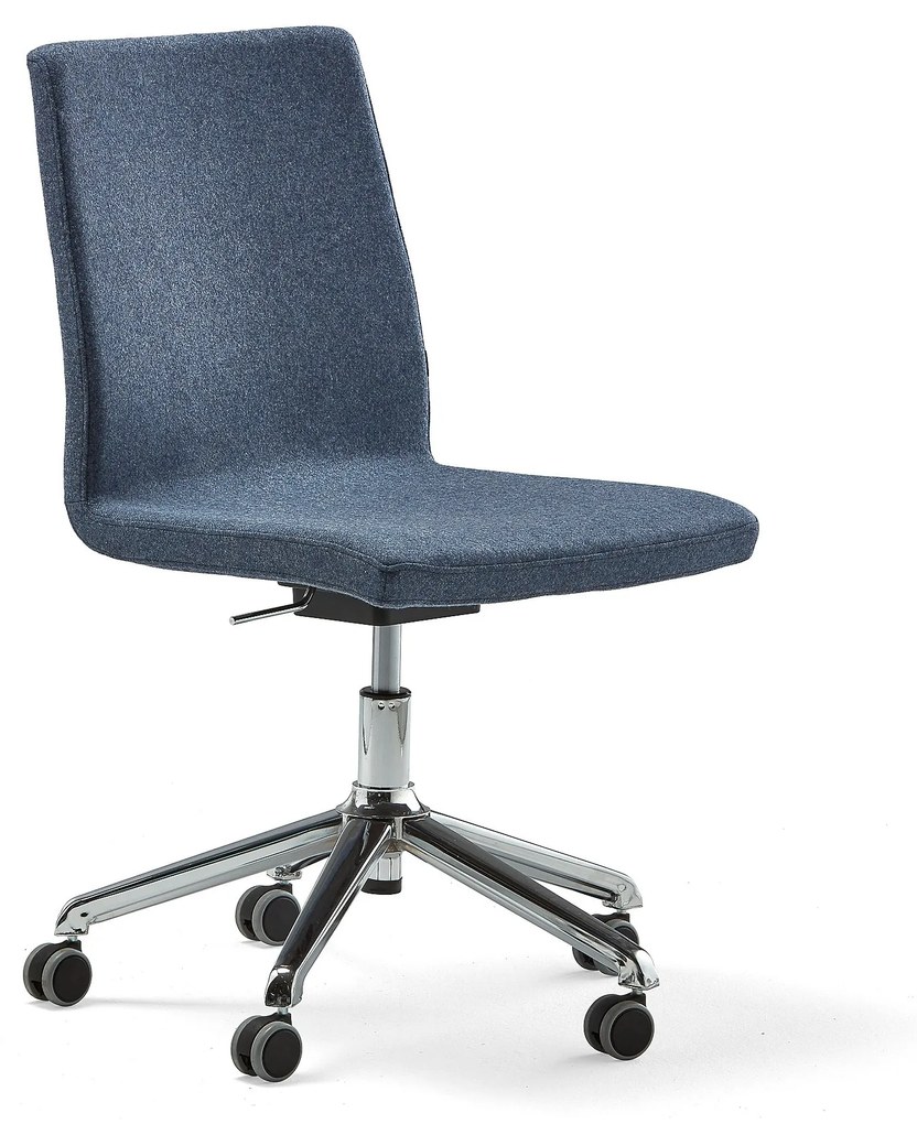 Konferenčná stolička PERRY, s aktívnym sedadlom, modrošedé čalúnenie