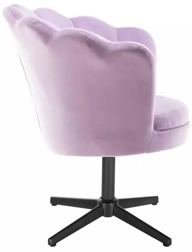 LuxuryForm DESIGN Kreslo FREY VELUR na čiernom kríži - levanduľa