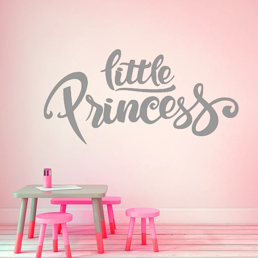 Veselá Stena Samolepka na stenu na stenu Nápis Little princess Farba: čierna