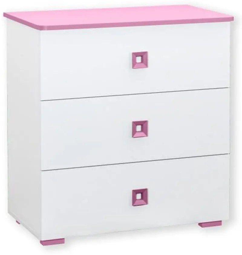 Komoda Bb05  bielo+ružová