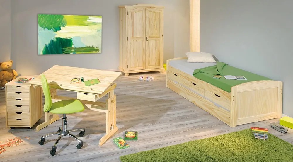 Polohovateľný písací stôl Julia, borovica