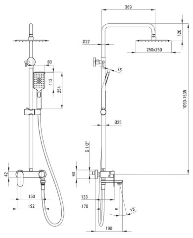 Deante NAC_01AM - Sprchová súprava s batériou ALPINIA lesklý chróm