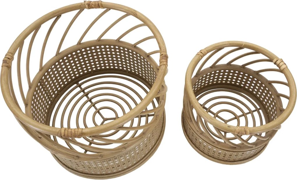 Sada 2 ks proutěných obalů na květináč Panama hnědá