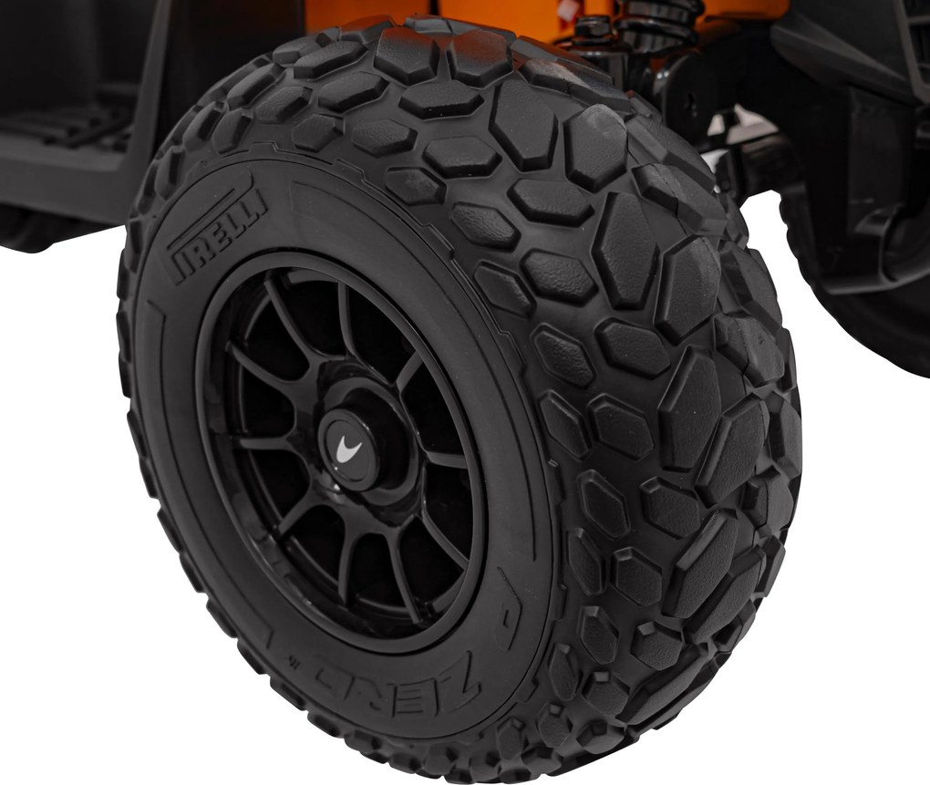 Ramiz McLaren Racing MCL 35 štvorkolka pre deti Oranžová + Diaľkové ovládanie + Pomalý štart + EVA + Audio LED