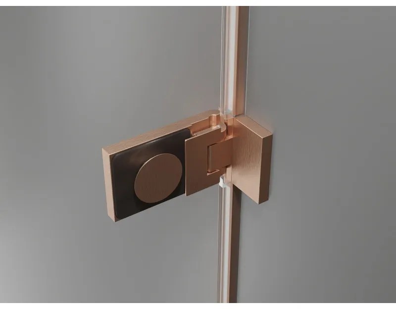 Mexen Lunar-F Duo, skladací sprchový kút 100 x 85 cm, 8mm číre sklo, profil medená matná, 836-100L-085P-65-00