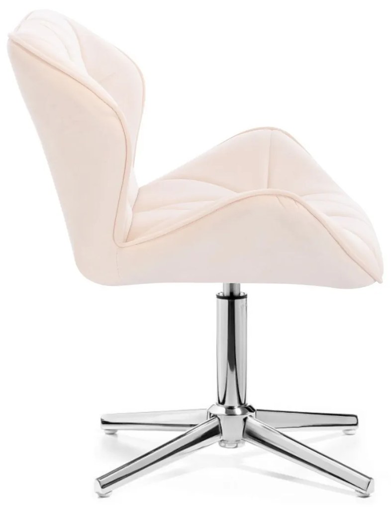 LuxuryForm DESIGN Stolička MILANO VELUR na striebornom kríži - krémová