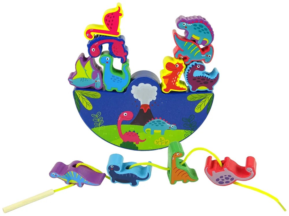 Lean Toys Drevená arkádová hra - Dinosaury