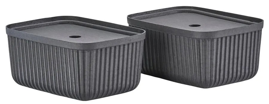 Čierne úložné boxy v súprave 2 ks s vekom 32x23x20,5 cm Pulp – Zone