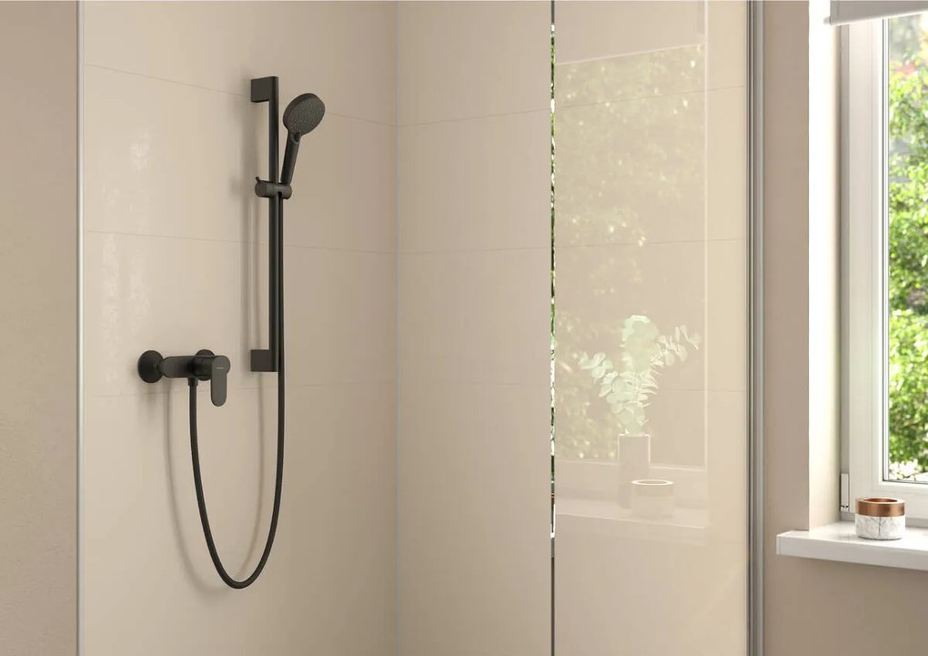 Hansgrohe Vernis Blend, nástenná sprchová batéria, čierna matná, HAN-71640670