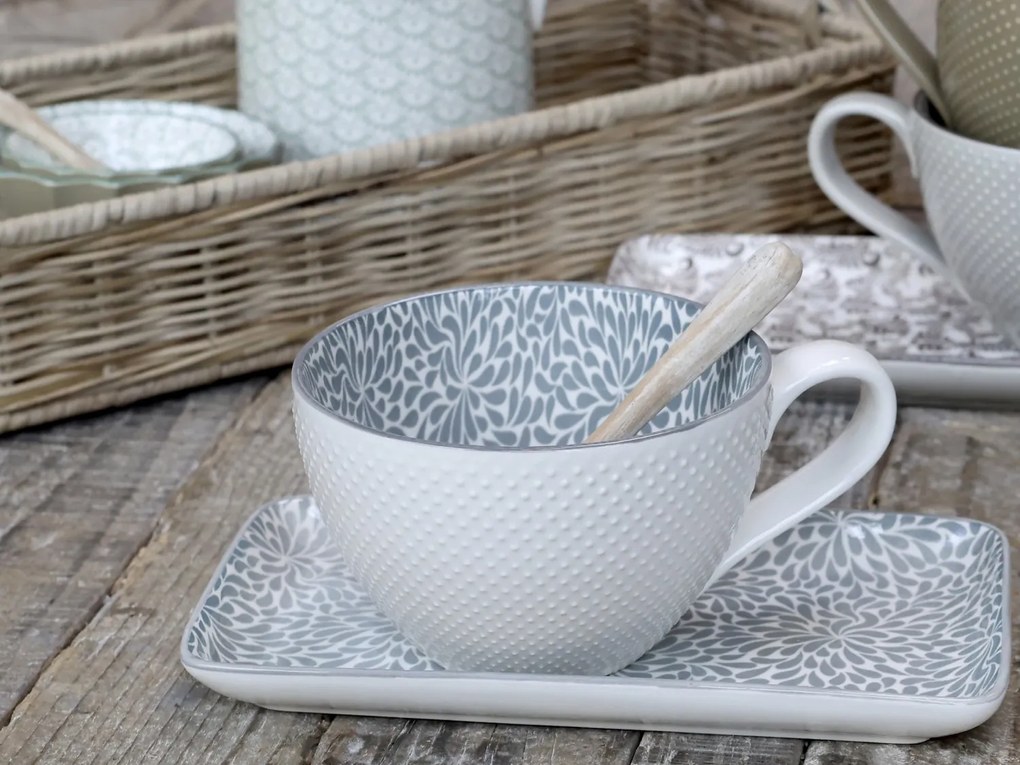 Porcelánový hrnček s ornamentmi vo vnútri Arés - 15* Ø12*8 cm/ 470ml