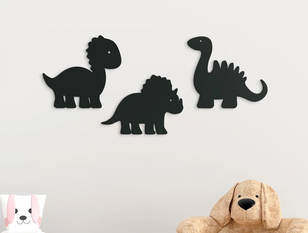 drevko Nálepka do detskej izby Dinosauríky Rozmer obrazu: 28,5 x 65 cm, Farba dekorácie: Čierna