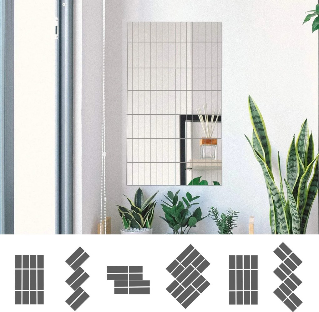 Dekoratívne akrylové zrkadlo OBLONG 20 cm - sada 10 ks