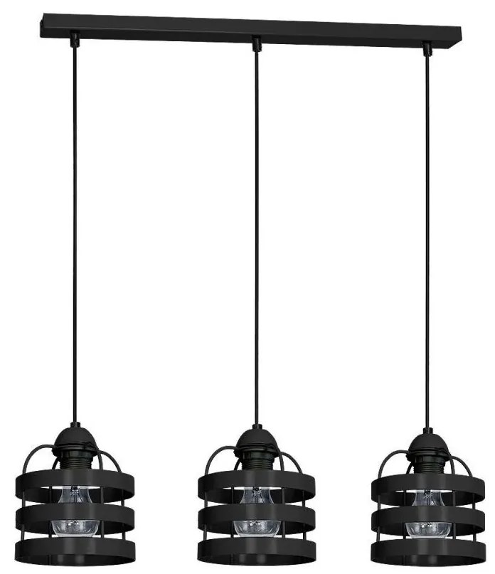 Luster TUBE 3xE27/60W/230V čierna