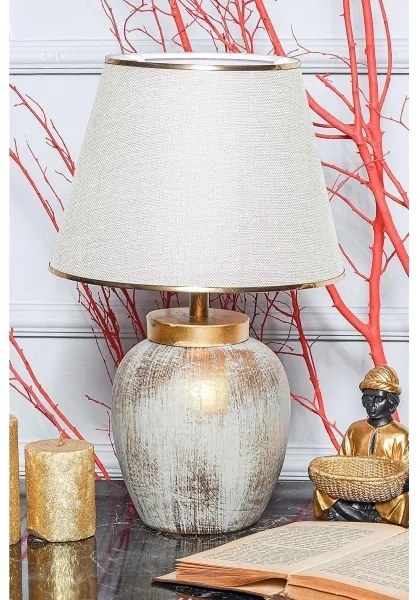 Stolná lampa 1xE27/40W/230V zlatá/béžová