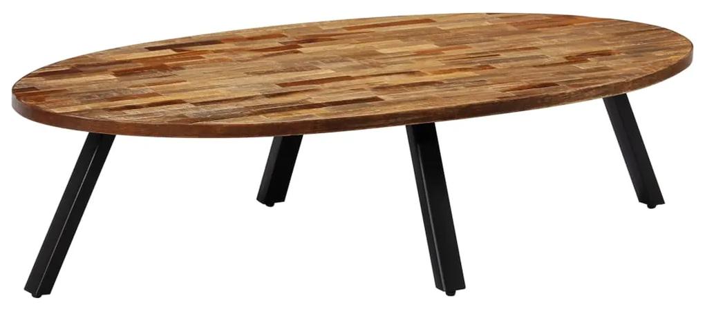 vidaXL Konferenčný stolík, recyklované teakové drevo oválny 120x60x30 cm