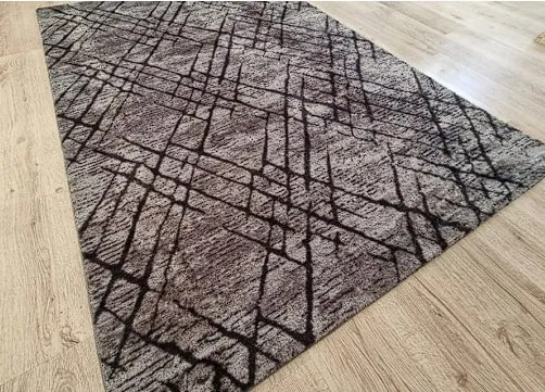 HU Sivý koberec Plush Deluxe Tmavy-mramor Rozmer: 70x130 cm