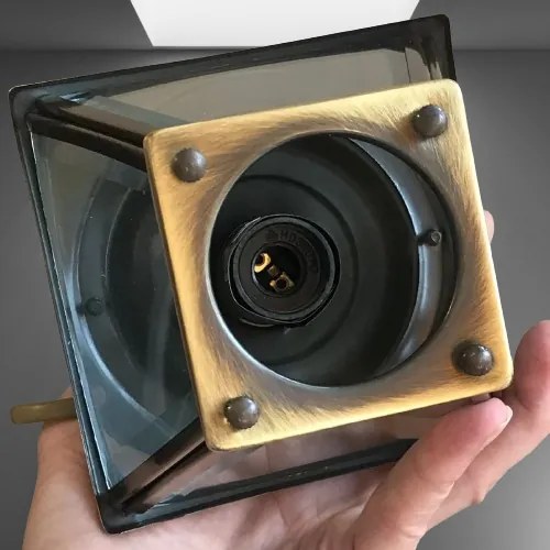 Mosadzná závesná lampa mini luster 12*18*65 cm 1*E27