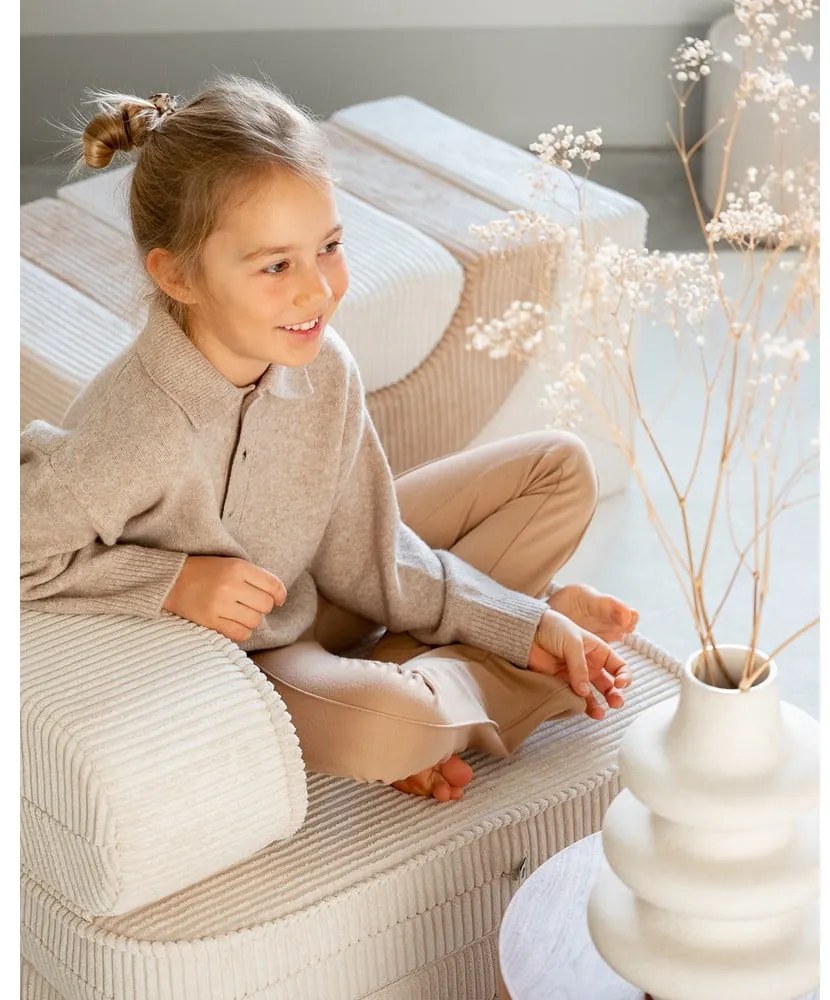 Krémové menčestrové detské kresielko Flip – Wigiwama