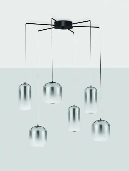 LED čierno-šedý dizajnový luster Aelia 6