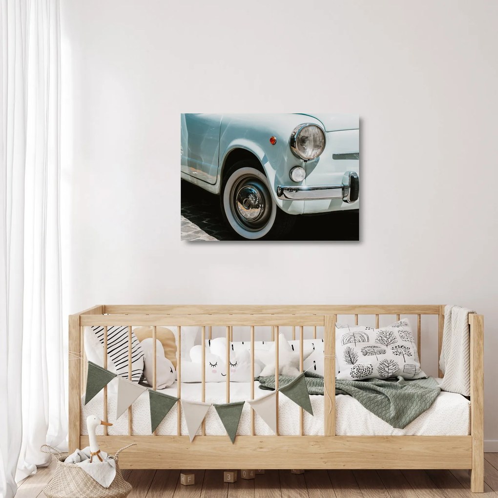 Sklenený obraz - Retro auto Fiat (70x50 cm)