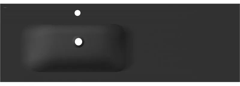 Mexen Vela, umývadlo na zapustenie 141 x 46,5 cm, ľavé, čierna matná, 25231471L