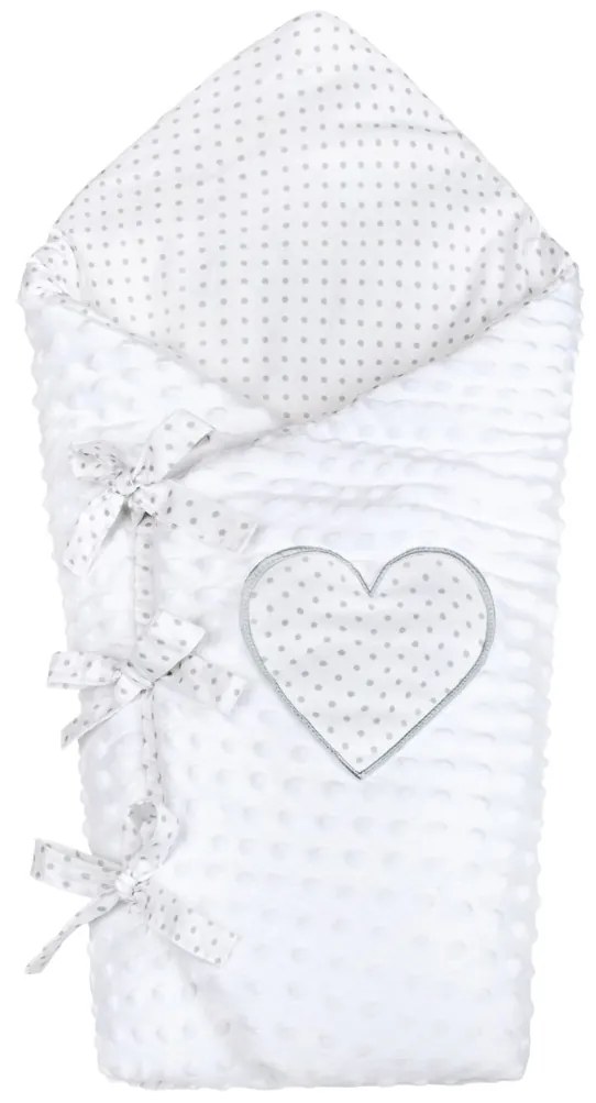 Luxusná šnurovacia Zavinovačka z Minky New Baby biela 75x75 cm