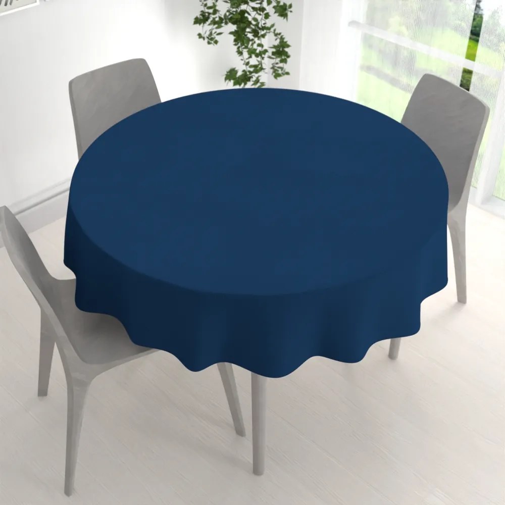 Biante Veľký dekoračný okrúhly obrus BKU-117 Námornícky modrý Ø 250 cm