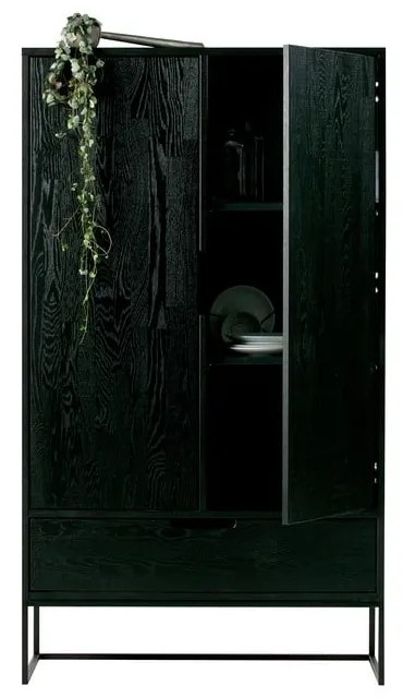 Čierna skrinka z jaseňového dreva 85x149 cm Silas – WOOOD